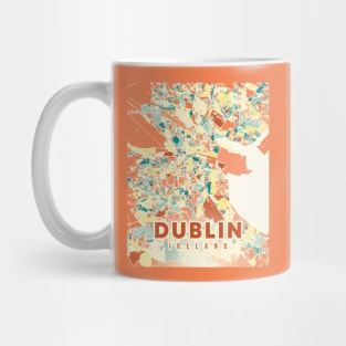 DUBLIN IRELAND: SUNSHINE STROLL - PASTEL MAP PAINTS THE CITY Mug